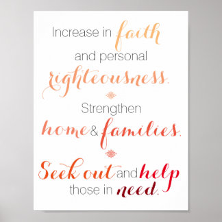 Three-Fold Relief Society Purpose Poster