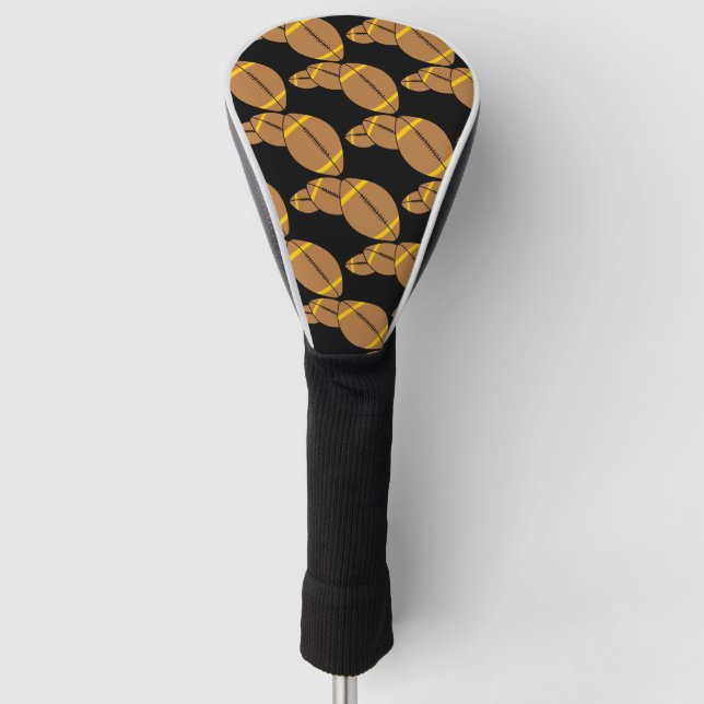 Three Footballs Golf Head Cover (Front)