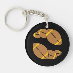Three Footballs Key Ring