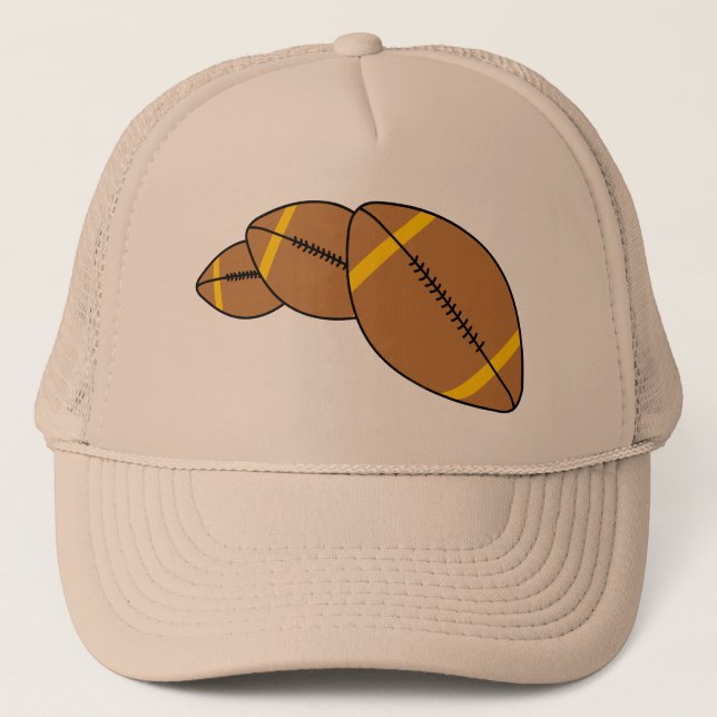 Three Footballs Trucker Hat (Front)