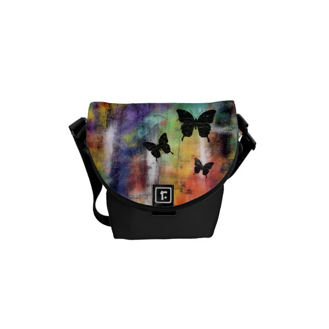 Three Free Butterflies Courier Bag (Front)