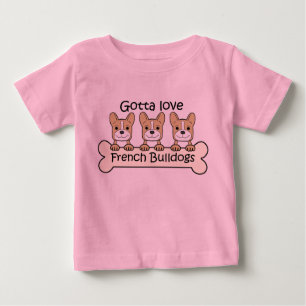 Three French Bulldogs Baby T-Shirt