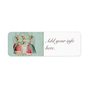 Three French Girls Party Stickers Tags