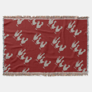 Three French Hens Cut-Out Stencil-Style 5 Throw Blanket