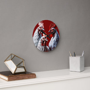 Three French Hens Faith Hope Charity Cut Out v1 Round Clock