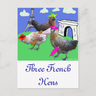 Three French Hens Postcard