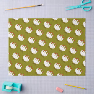 Three French Hens Retro Mid-Century Cut-Out 1 Tissue Paper