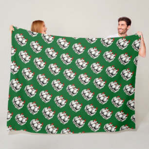 Three French Hens Retro Mid-Century Cut-Out 5 Fleece Blanket