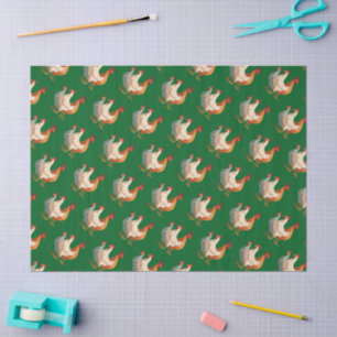 Three French Hens Retro Mid-Century Cut-Out 6 Tissue Paper