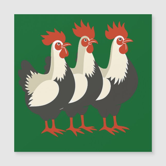 Three French Hens Retro Mid-Century Cut-Out 7 (Front)