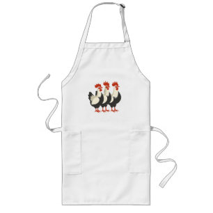 Three French Hens Retro Mid-Century Cut-Out 7 Long Apron