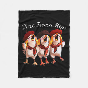 Three French Hens Singing The 12 Days Song, Christ Fleece Blanket