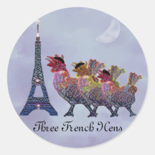 Three French Hens Stickers