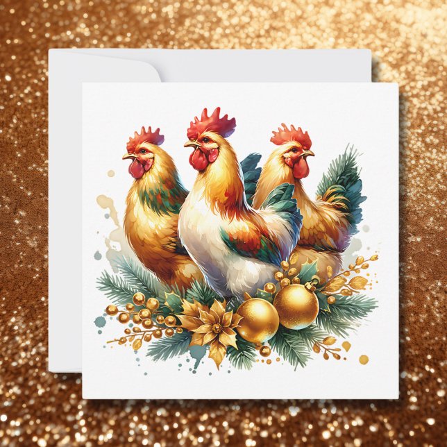 Three French Hens | Twelve Days of Christmas Holiday Card (Creator Uploaded)