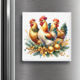 Three French Hens Twelve Days of Christmas Magnet
