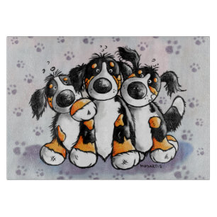Three Funny Bernese Mountain Dogs Cutting Board