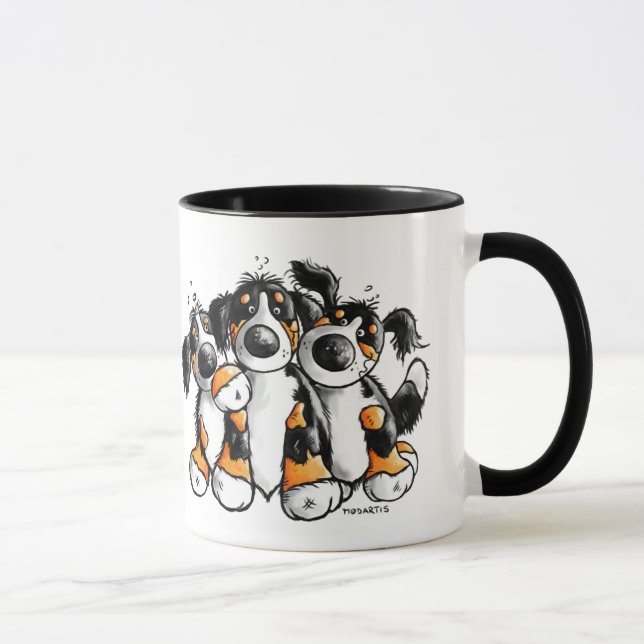 Three Funny Bernese Mountain Dogs Mug (Right)