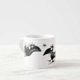Three Funny Black Crows Espresso Cup