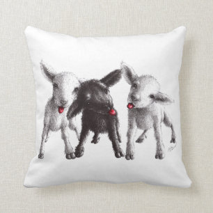 Three Funny Cheeky Sheep Cushion
