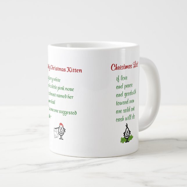Three funny Christmas poems Large Coffee Mug (Front Right)