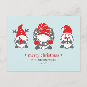 Three Funny Gnomes   Christmas Holidays Holiday Postcard