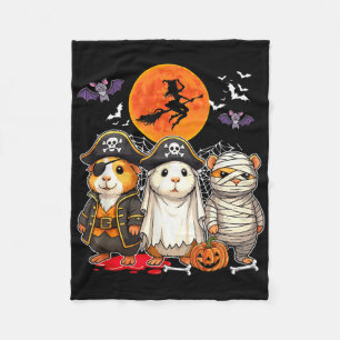 Three Funny Guinea Pigs Costume Pirate Boo Mummy H Fleece Blanket