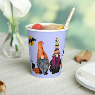 Three Funny Halloween Gnomes  Paper Cups