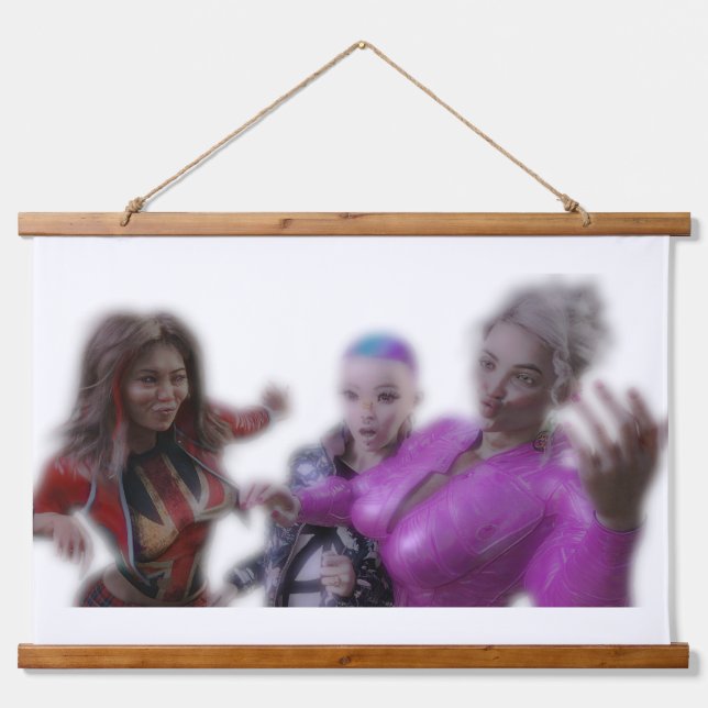 Three Funny Ladies Hanging Tapestry (Front)