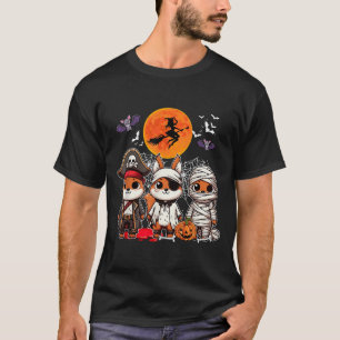Three Funny Squirrels Costume Pirate Boo Mummy Hal T-Shirt