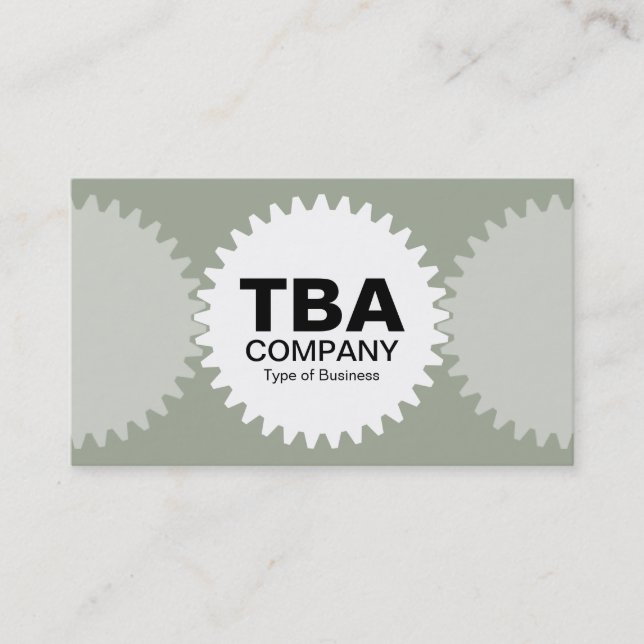 Three Gears v2 - White and Desert Sage Business Card (Front)