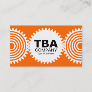 Three Gears v3 - Orange FF6600 and White Business Card