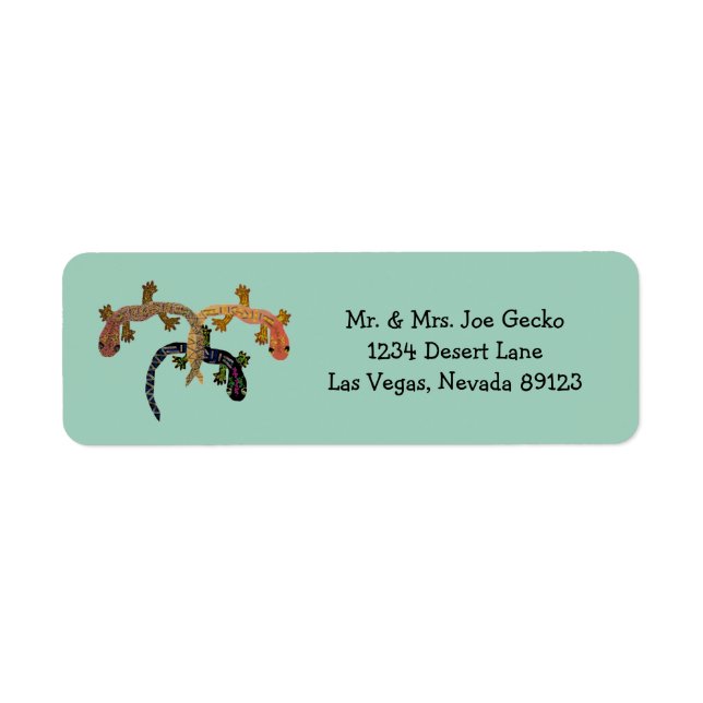 Three Geckos Return Address Label (Front)