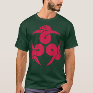 Three Geese Japanese Kamon in sakura pink  T-Shirt