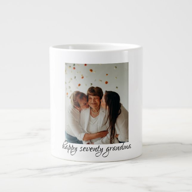 Three generation happy birthday grandma  large coffee mug (Front)