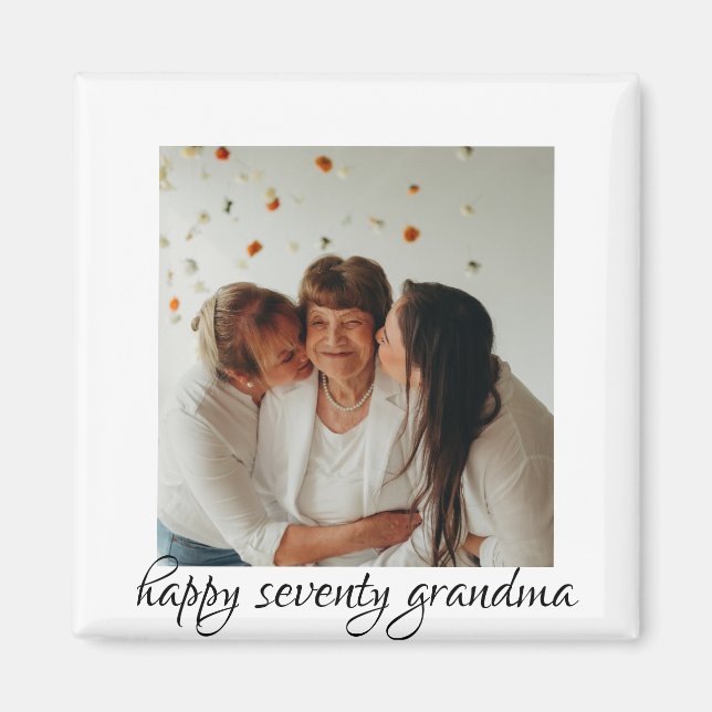 Three generation happy birthday grandma  magnet (Front)