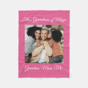 Three Generations of Love Grandma, Mum, Me Photo Fleece Blanket