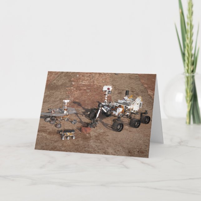 Three Generations Of Mars Rovers. Card (Front)