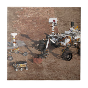 Three Generations Of Mars Rovers. Ceramic Tile