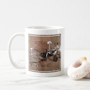 Three Generations Of Mars Rovers. Coffee Mug