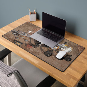 Three Generations Of Mars Rovers. Desk Mat