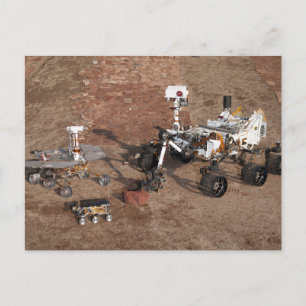 Three Generations Of Mars Rovers. Postcard