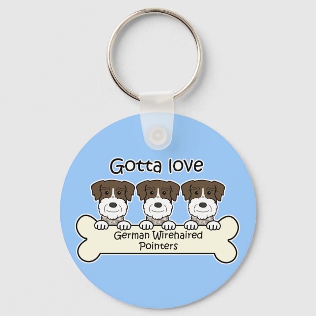 Three German Shorthaired Pointers Key Ring (Front)