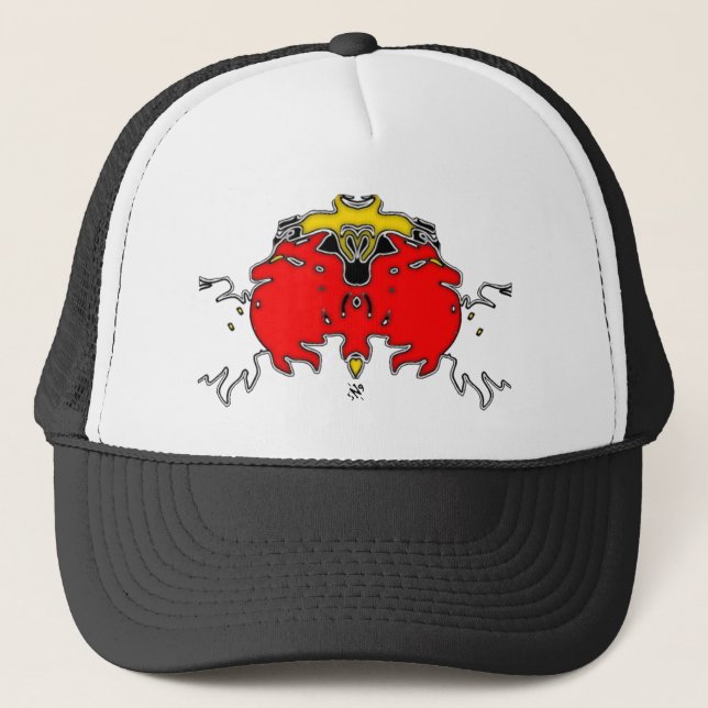 Three Ghosts Blowing (Red) Trucker Hat (Front)