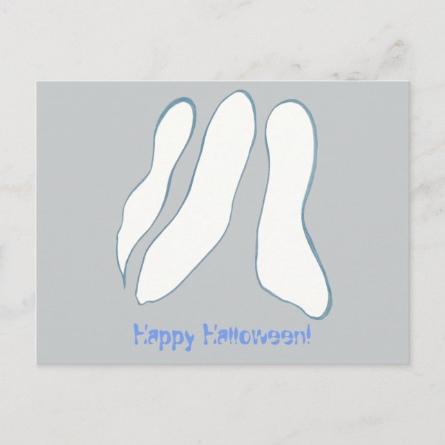 Three Ghosts Happy Halloween Postcards (Front)