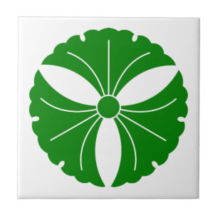 Three ginkgo leaves ceramic tile