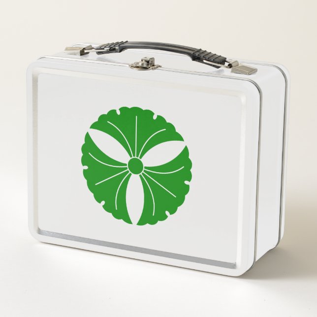 Three ginkgo leaves metal lunch box (Front)