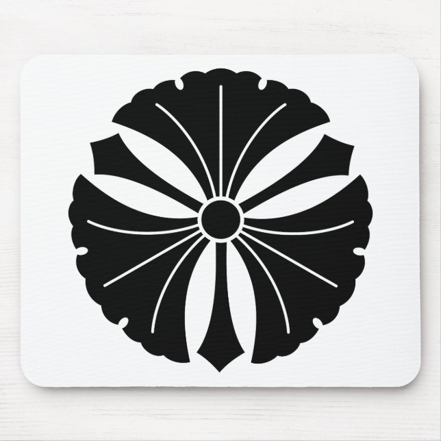 Three ginkgo leaves with swords mouse pad (Front)