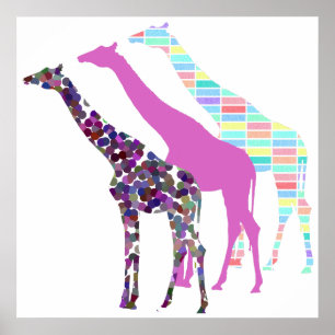 Three Giraffes Design 3 Poster