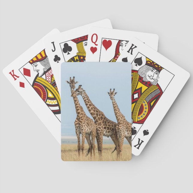 Three Giraffes Posing Playing Cards (Back)