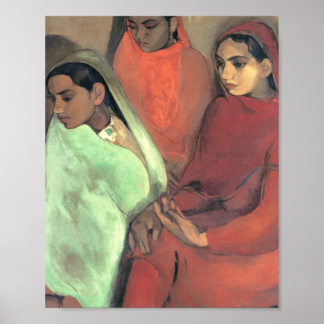 Three Girls By Amrita Sher Gil Poster (Front)